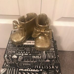 Melissa Mini Sugar Rain Bow Gold  Baby Boot